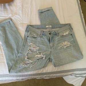 Abercrombie ripped light wash jeans